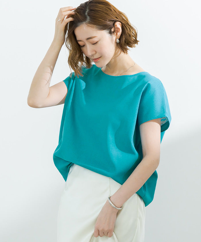 ユアーズ ur's リネンブレンドコクーンシルエットトップス （ブラック） ブラック