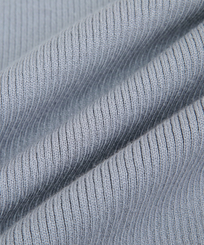 ユアーズ ur's フィンガーホール付リブタートルネックトップス （グレイッシュブルー） グレイッシュブルー