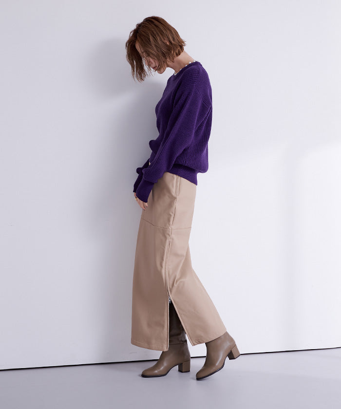 ユアーズ ur's パール付クルーネックニット