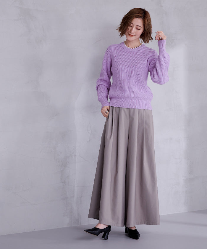 ユアーズ ur's パール付クルーネックニット