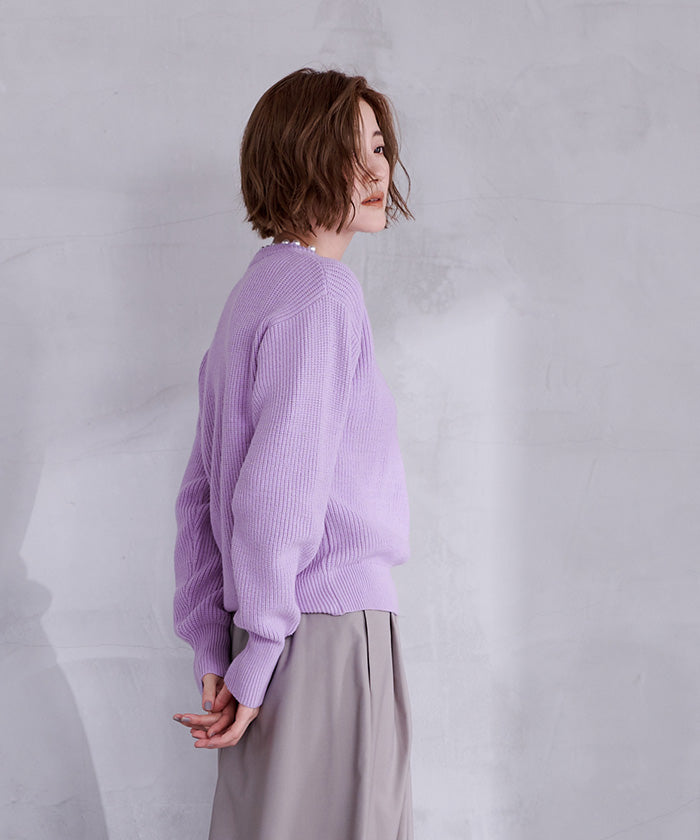 ユアーズ ur's パール付クルーネックニット