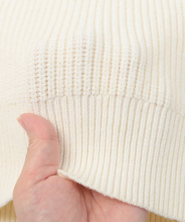 ユアーズ ur's パール付クルーネックニット