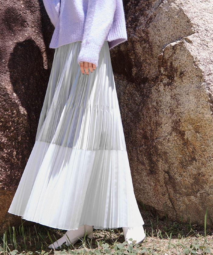 ur's ur's sheer deformed pleated skirt
