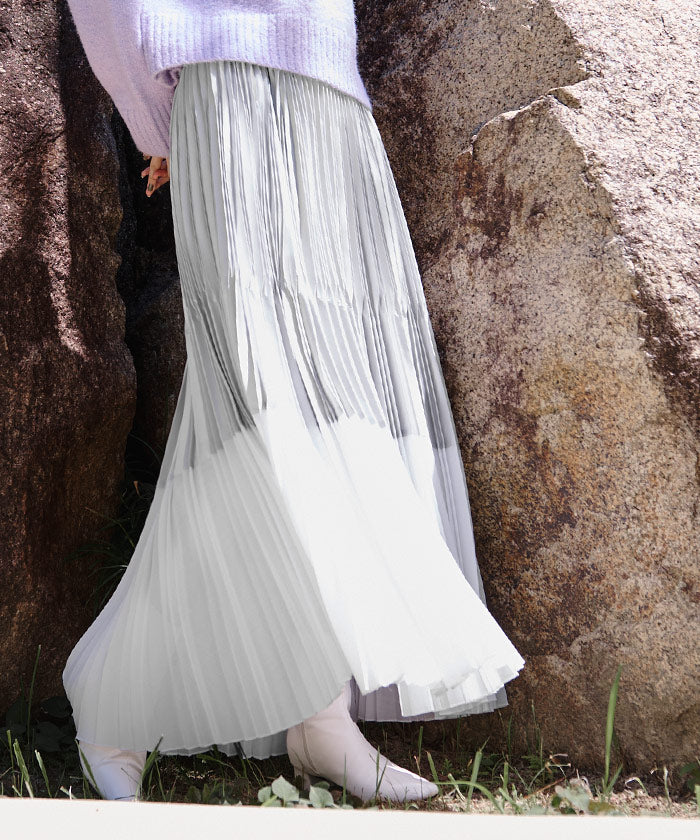 ur's ur's sheer deformed pleated skirt