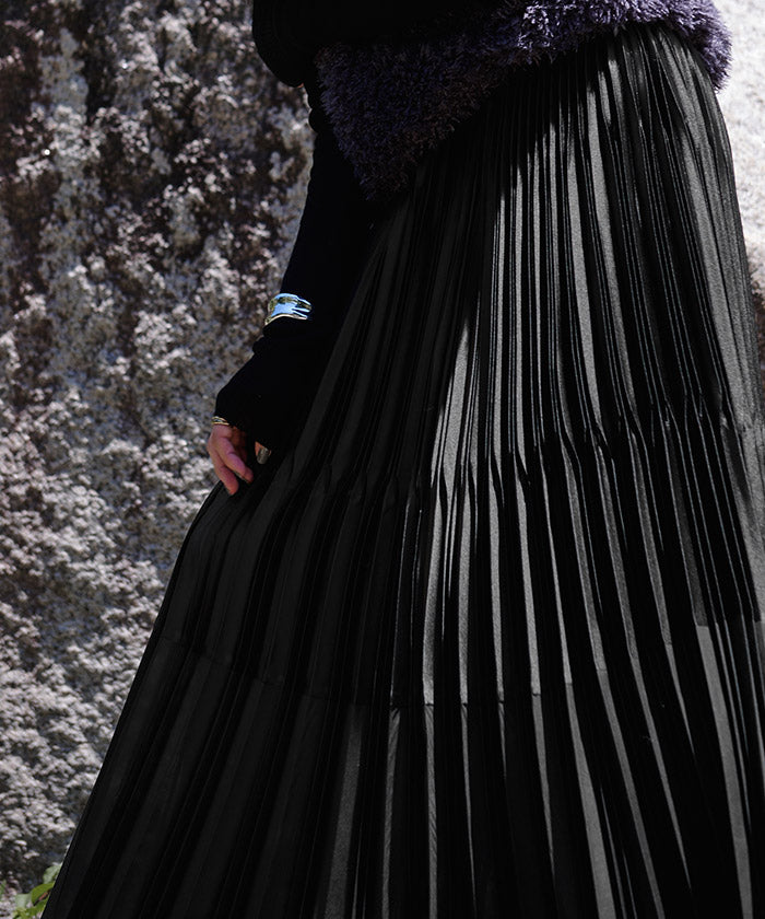 ur's ur's sheer deformed pleated skirt