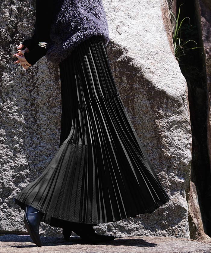 ur's ur's sheer deformed pleated skirt