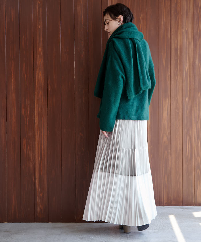 ur's ur's sheer deformed pleated skirt