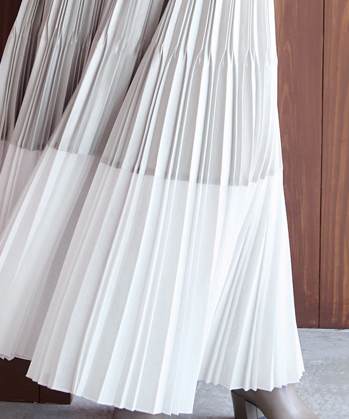 ur's ur's sheer deformed pleated skirt