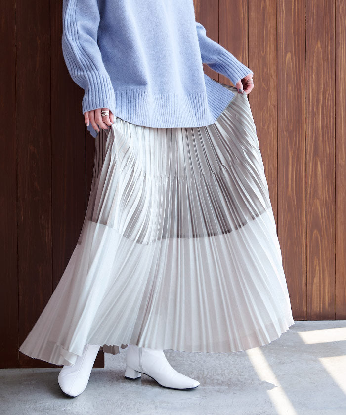 ur's ur's sheer deformed pleated skirt