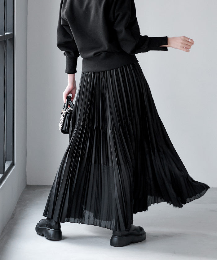 ur's ur's sheer deformed pleated skirt