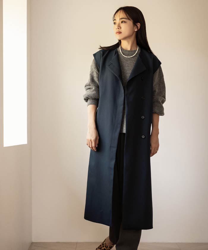 Yours French Sleeve Long Gilet