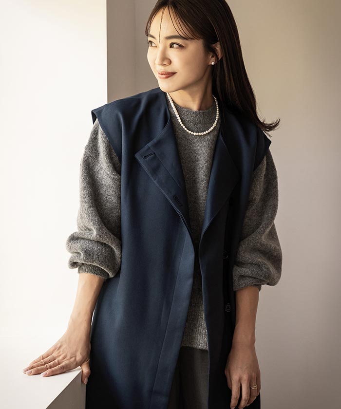Yours French Sleeve Long Gilet
