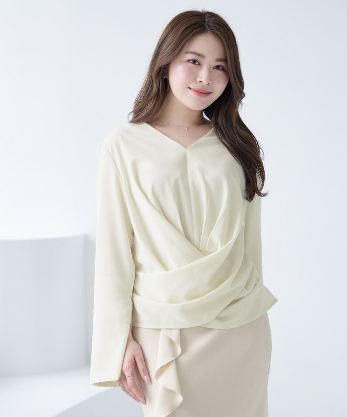 YOURS ur's 2way slit sleeve wrap blouse