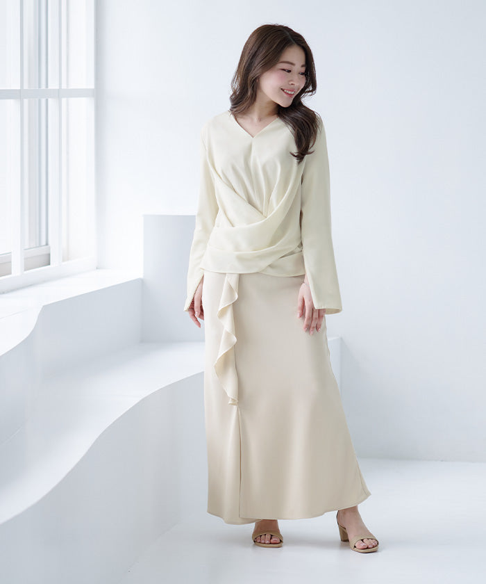 YOURS ur's 2way slit sleeve wrap blouse