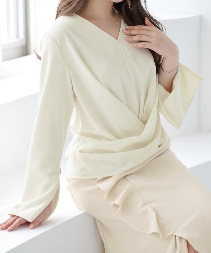 YOURS ur's 2way slit sleeve wrap blouse
