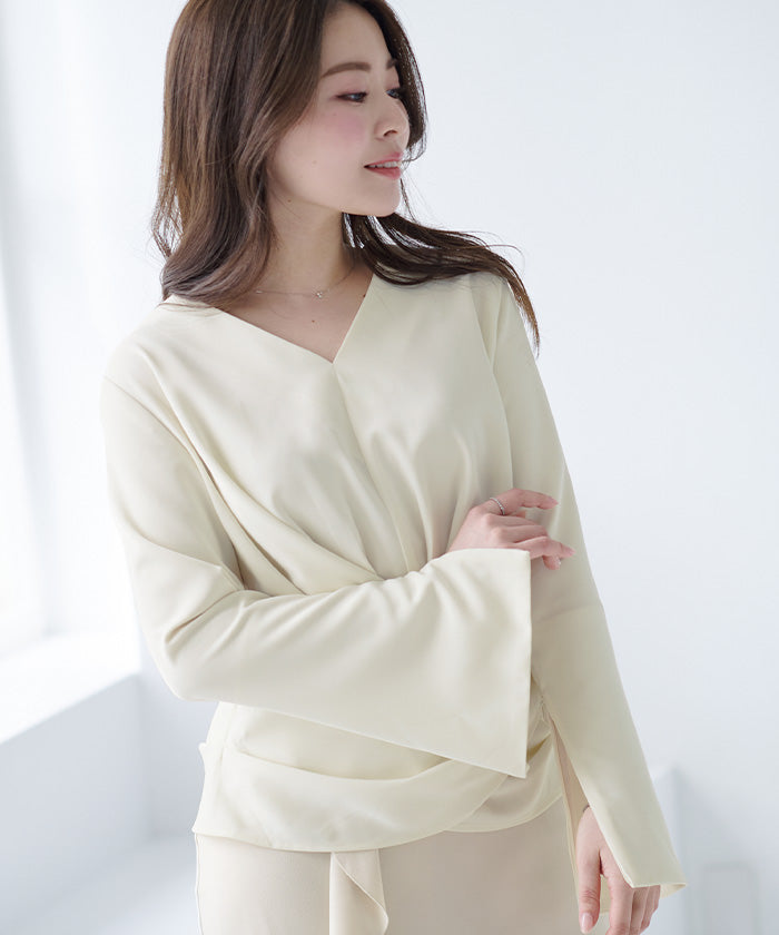 YOURS ur's 2way slit sleeve wrap blouse