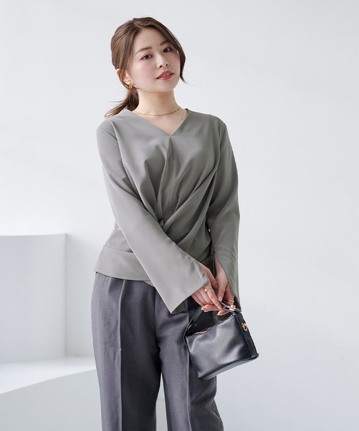 YOURS ur's 2way slit sleeve wrap blouse