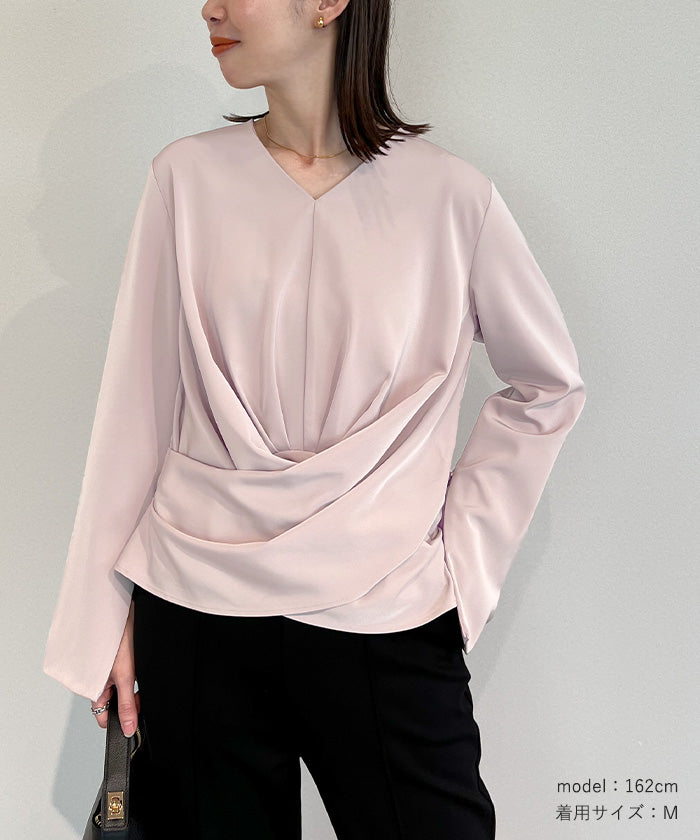 YOURS ur's 2way slit sleeve wrap blouse