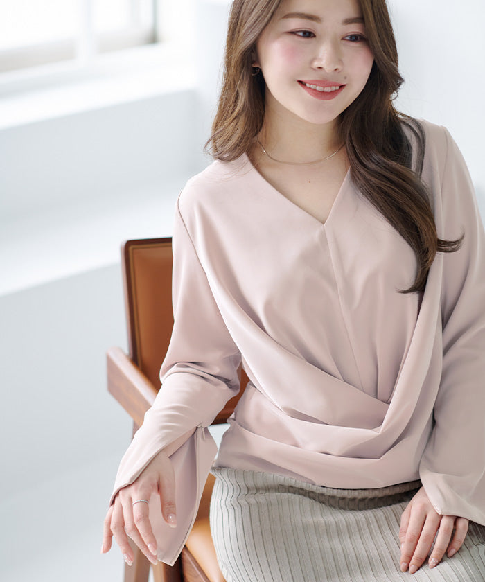 YOURS ur's 2way slit sleeve wrap blouse