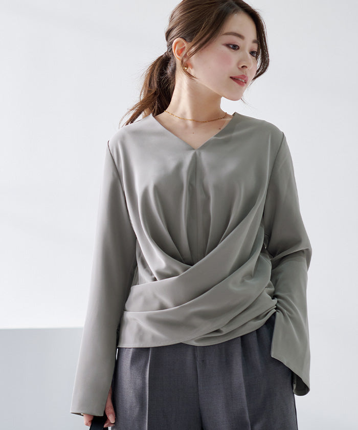 YOURS ur's 2way slit sleeve wrap blouse