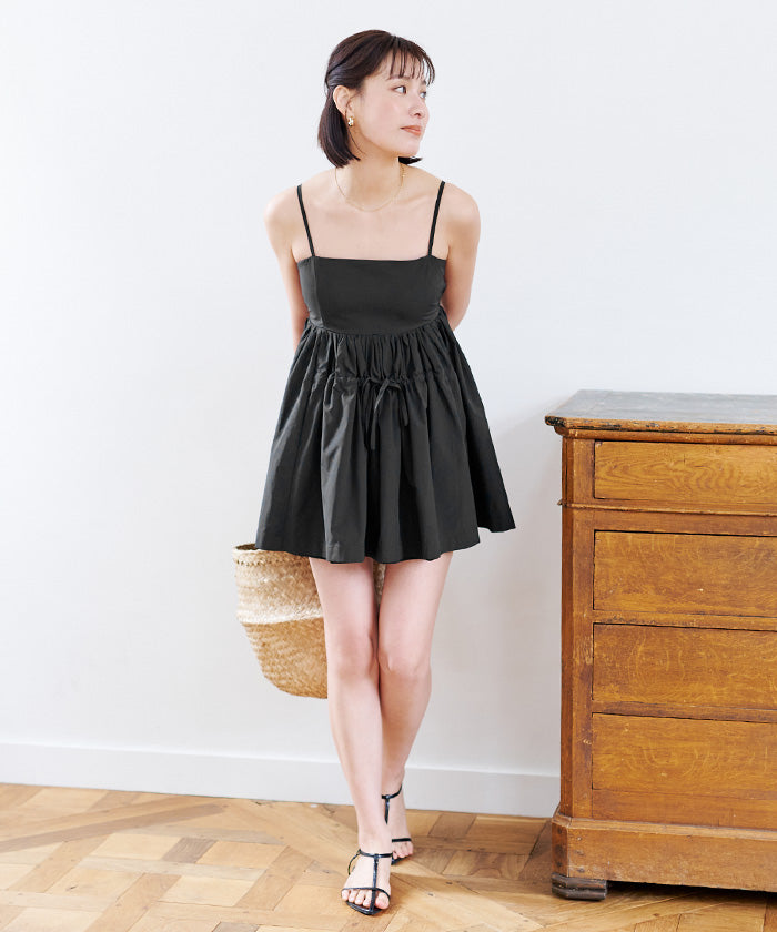 ユアーズ ur's カップ付撥水フレアキャミソール/ラッシュガード （ブラック） ブラック