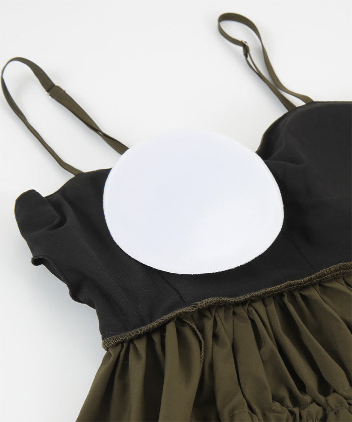 ユアーズ ur's カップ付撥水フレアキャミソール/ラッシュガード （ブラック） ブラック