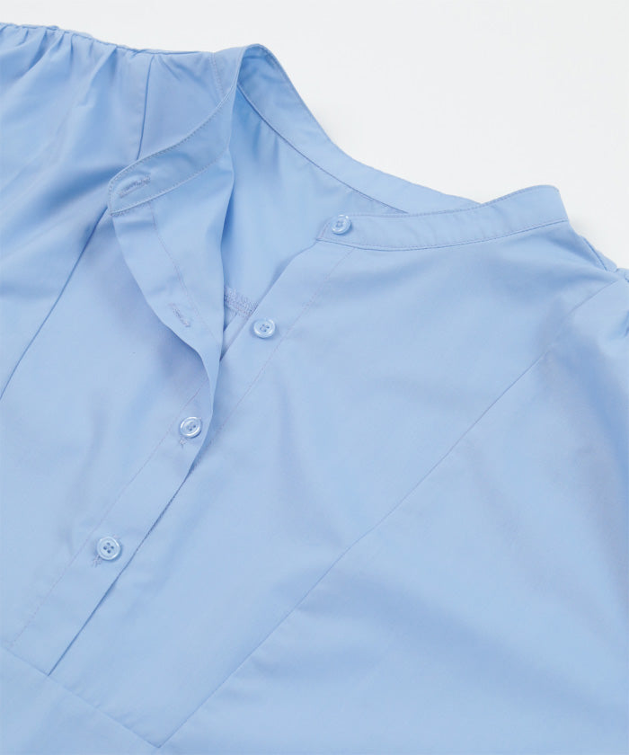 ユアーズ ur's スタンドカラーショルダーギャザーブザムシャツ （ブラック） ブラック