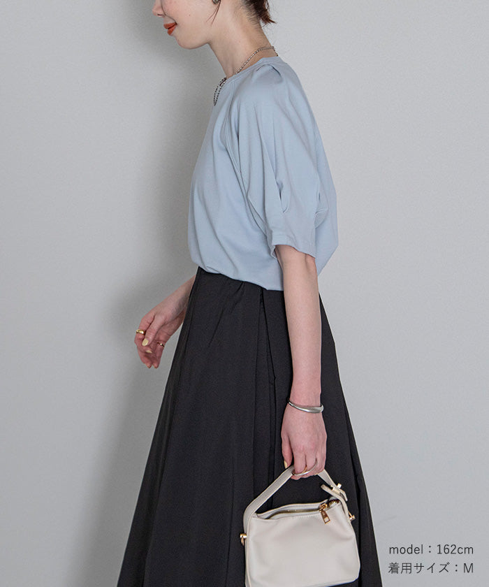 ユアーズ ur's 汗染み防止タックボリュームスリーブTシャツ （ブルーグレー） ブルーグレー