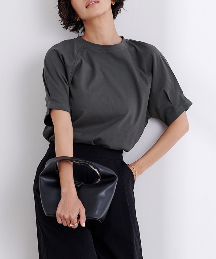 ユアーズ ur's 汗染み防止タックボリュームスリーブTシャツ （ブルーグレー） ブルーグレー