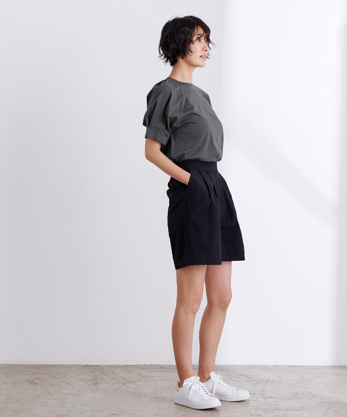 ユアーズ ur's 汗染み防止タックボリュームスリーブTシャツ （ブルーグレー） ブルーグレー