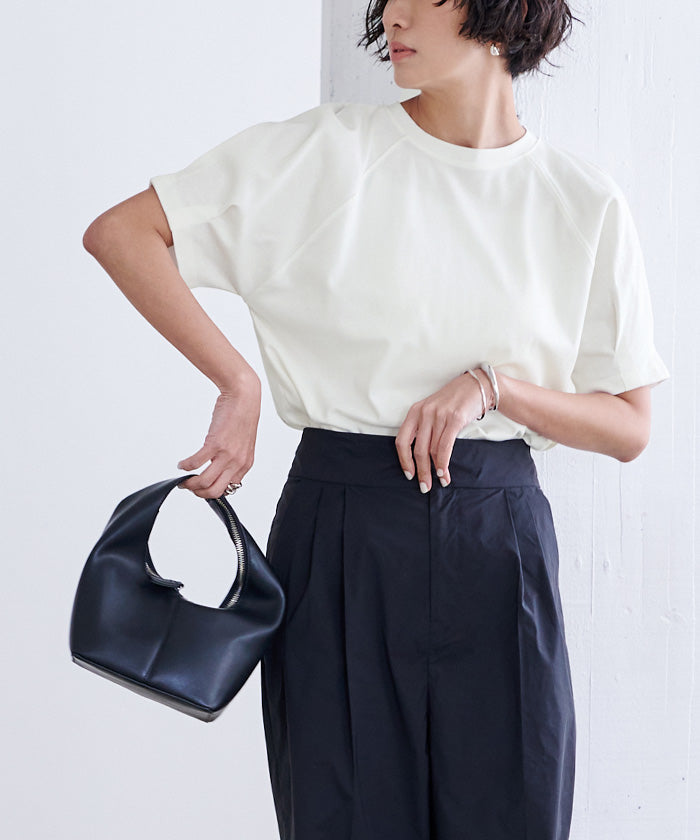 ユアーズ ur's 汗染み防止タックボリュームスリーブTシャツ （ブルーグレー） ブルーグレー