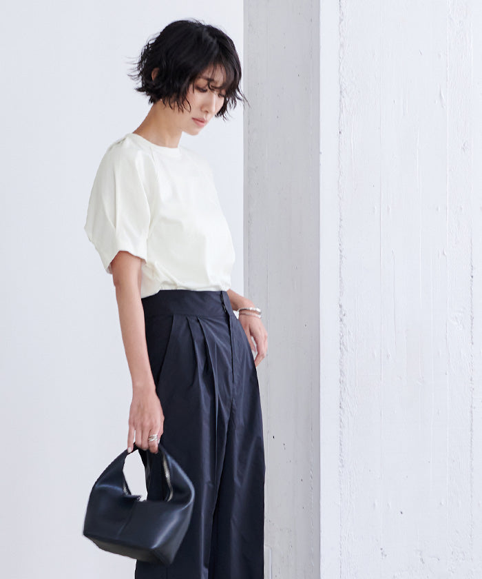 ユアーズ ur's 汗染み防止タックボリュームスリーブTシャツ （ブルーグレー） ブルーグレー