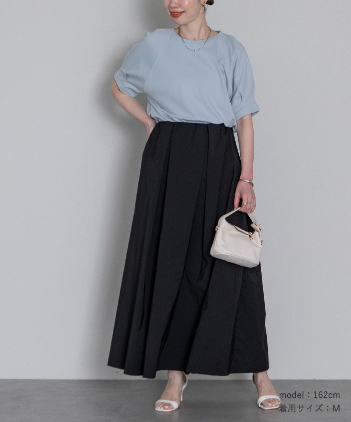 ユアーズ ur's 汗染み防止タックボリュームスリーブTシャツ （ブルーグレー） ブルーグレー