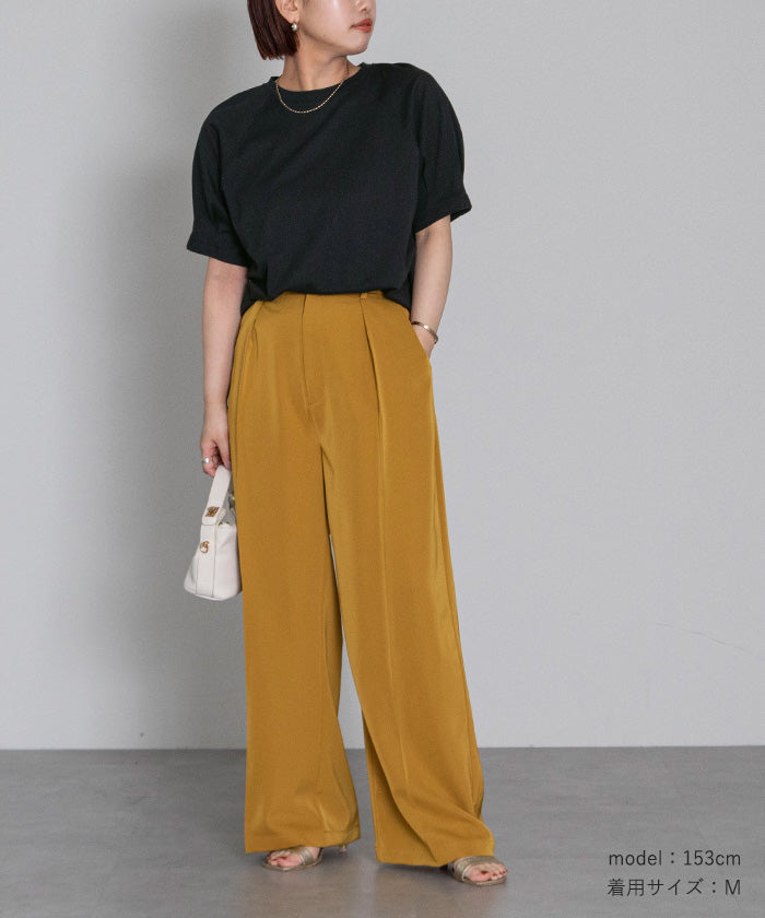 ユアーズ ur's 汗染み防止タックボリュームスリーブTシャツ （ブルーグレー） ブルーグレー