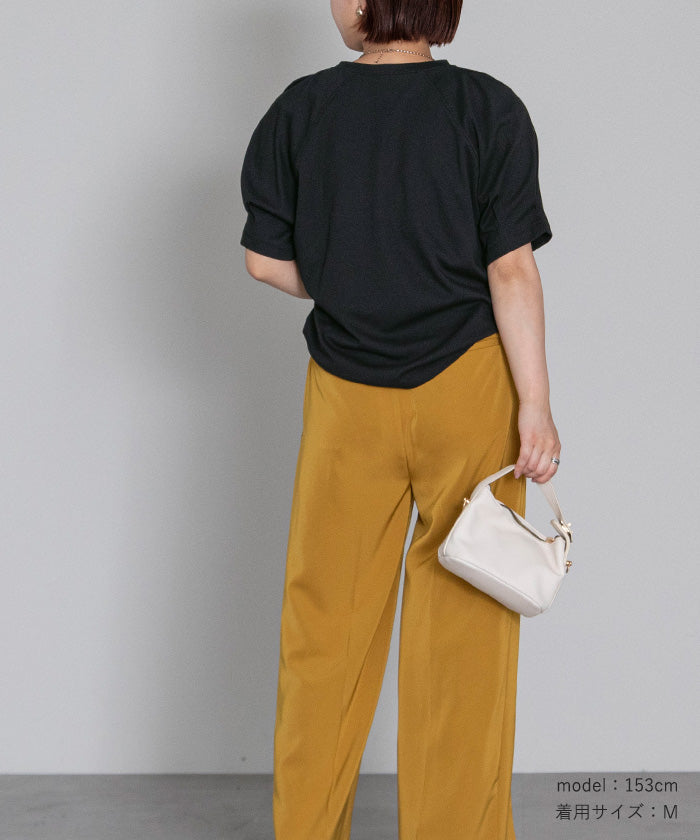 ユアーズ ur's 汗染み防止タックボリュームスリーブTシャツ （ブルーグレー） ブルーグレー