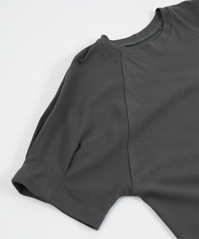 ユアーズ ur's 汗染み防止タックボリュームスリーブTシャツ （ブルーグレー） ブルーグレー