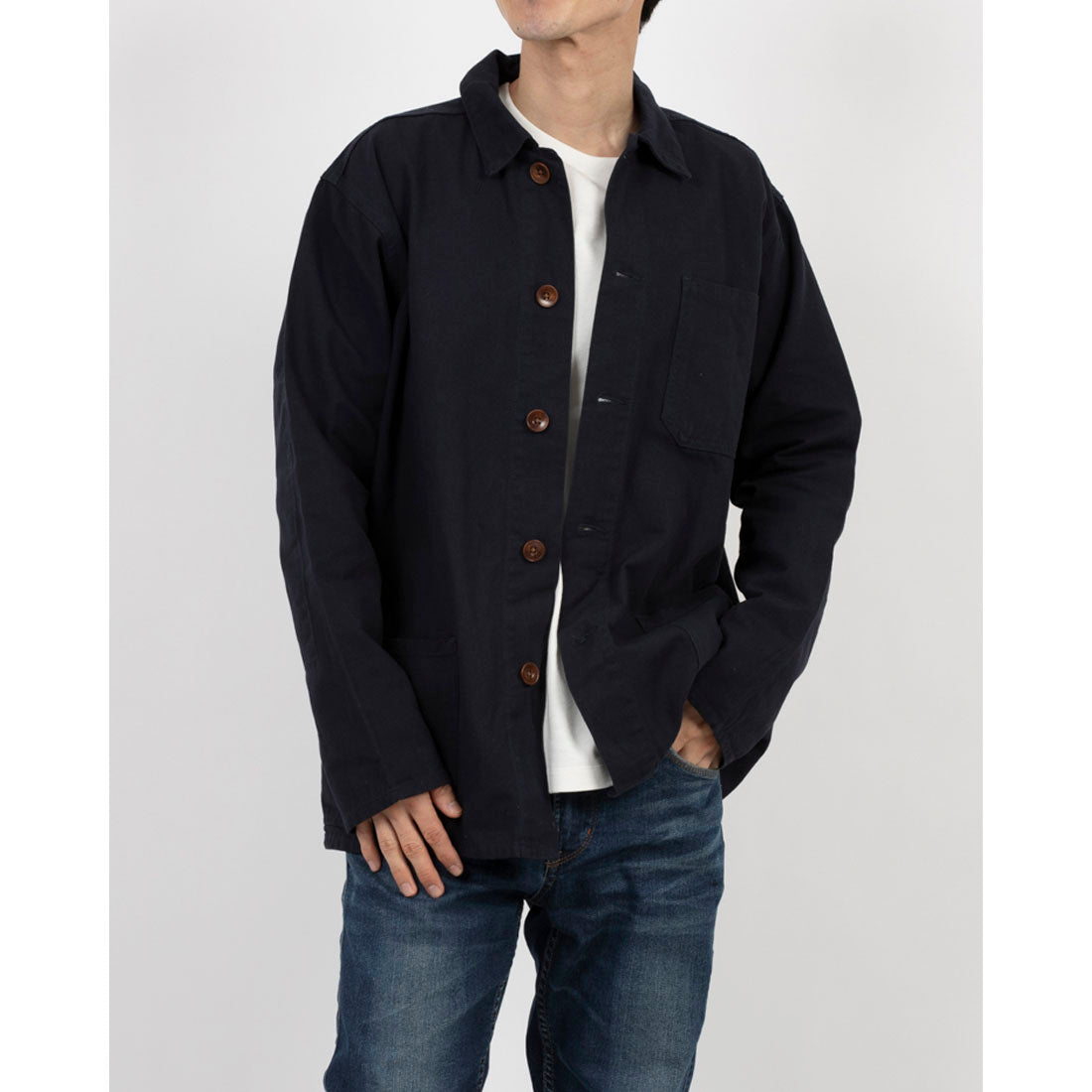 アスキーズ USKEES USKEES アスキーズ BUTTONED OVERSHIRTS ボタンオーバーシャツ 3001 （ミッドナイトブルー） ミッドナイトブルー