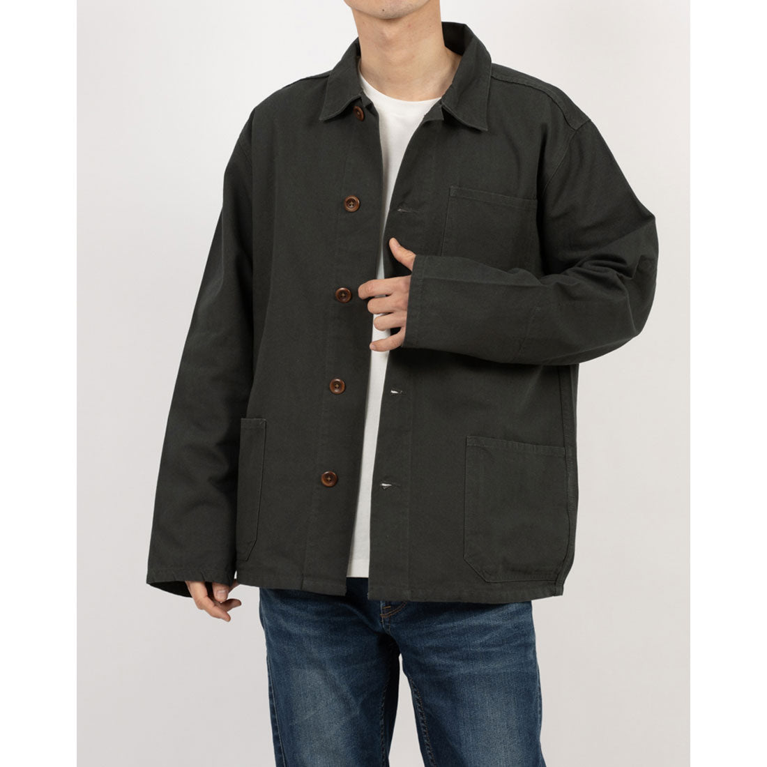 アスキーズ USKEES USKEES アスキーズ BUTTONED OVERSHIRTS ボタンオーバーシャツ 3001 （チャコール） チャコール
