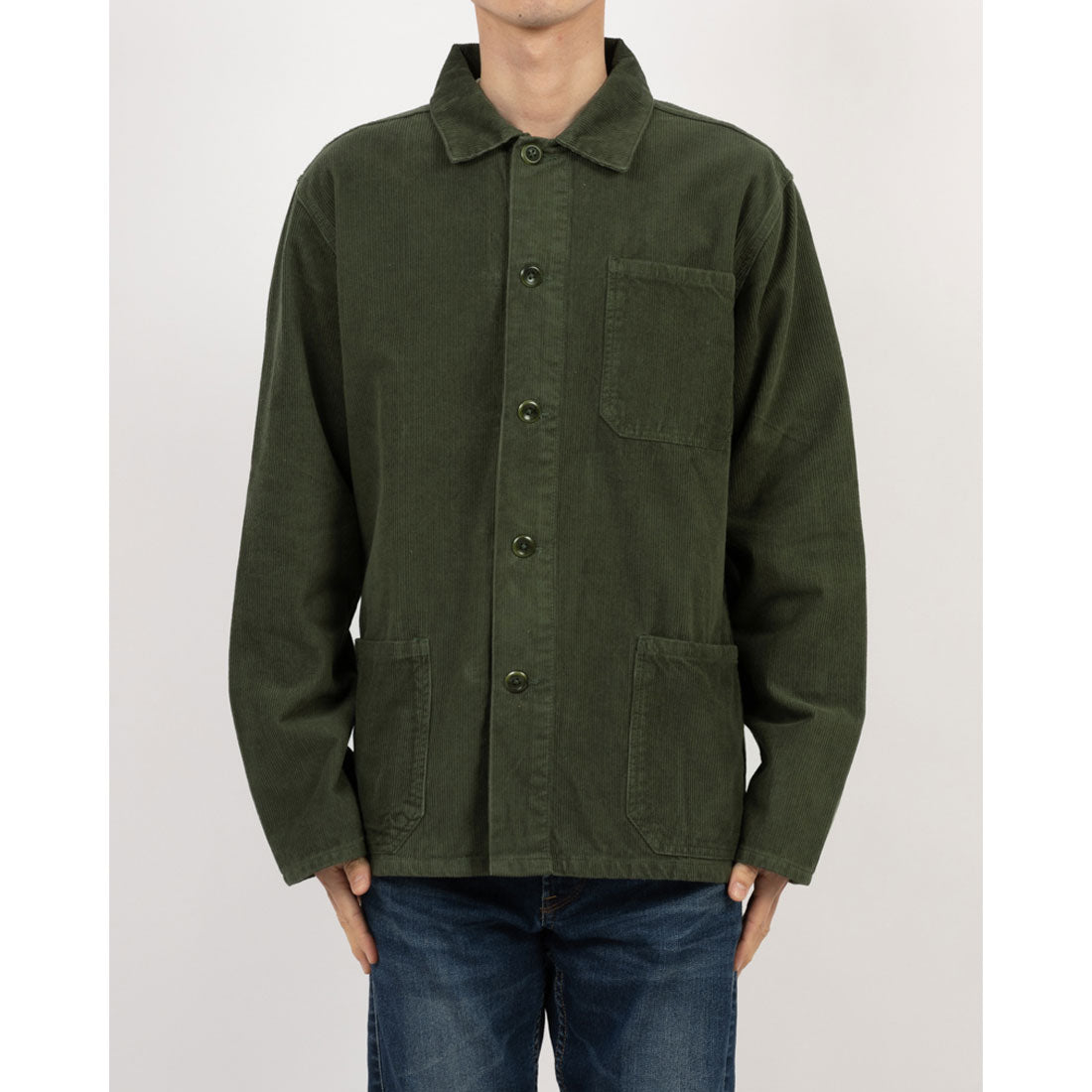 アスキーズ USKEES USKEES アスキーズBUTTONED CORD OVERSHIRTS ボタンコードオーバーシャツ 3001 （ヴァイングリーン） ヴァイングリーン
