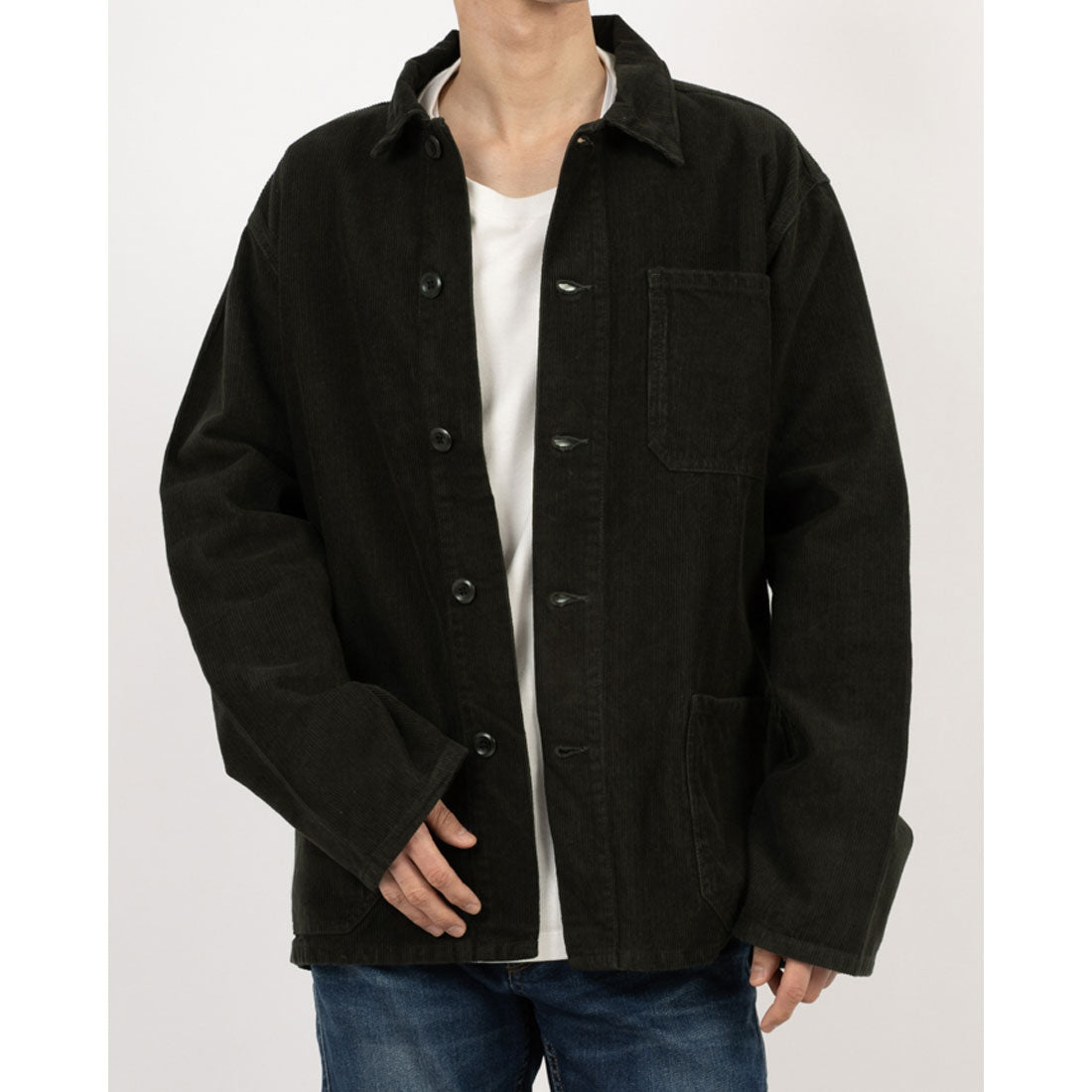 アスキーズ USKEES USKEES アスキーズBUTTONED CORD OVERSHIRTS ボタンコードオーバーシャツ 3001 （ブラック） ブラック