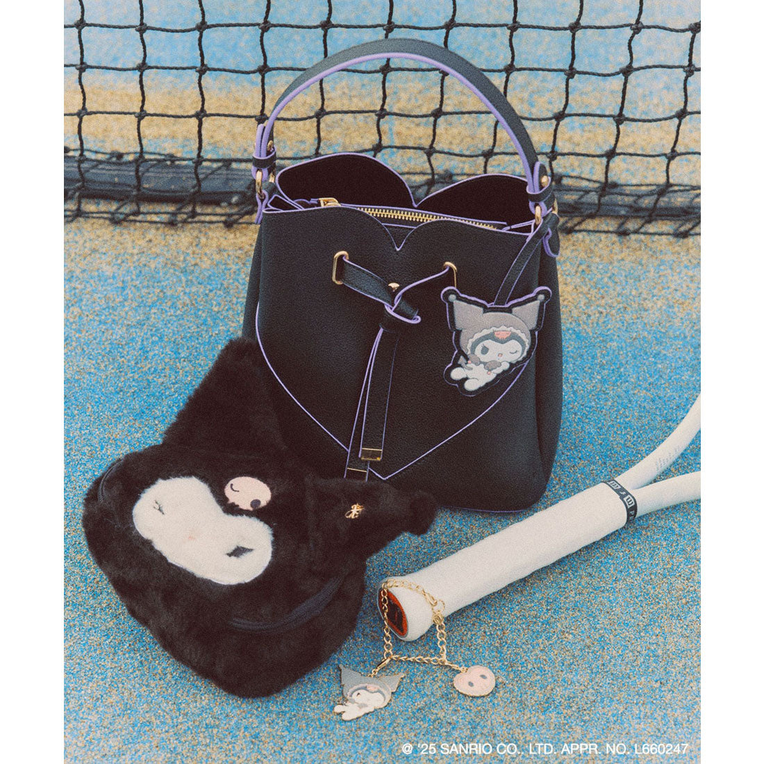 ビス VIS 【マイメロディ&クロミ】 VIS別注モデルハートカットバッグ＆チャームSET （ブラック（01）） ブラック（01）