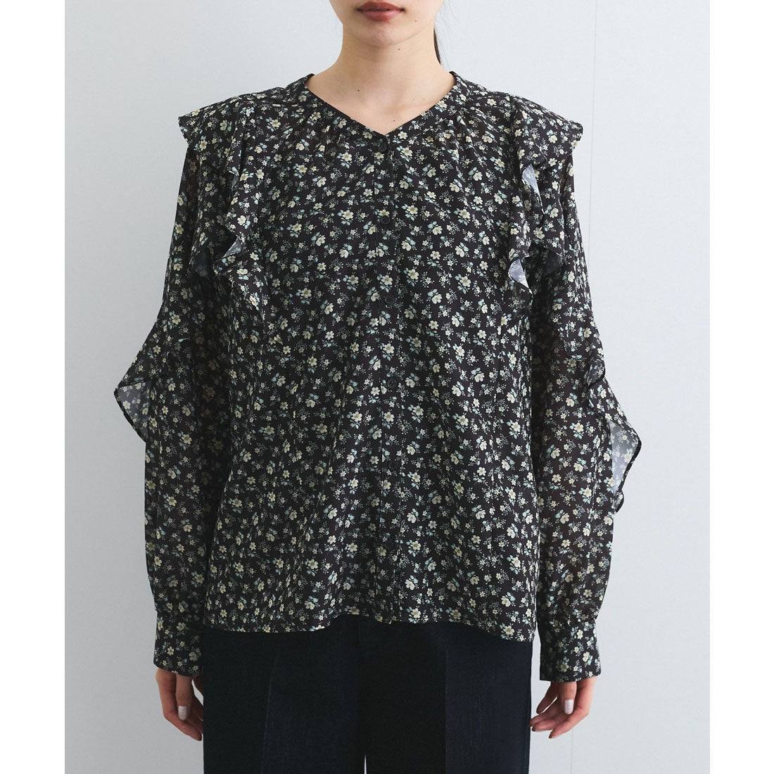 ビス VIS 【前後2WAY】ラッフルフリルブラウス （ブラック系（02）） ブラック系（02）