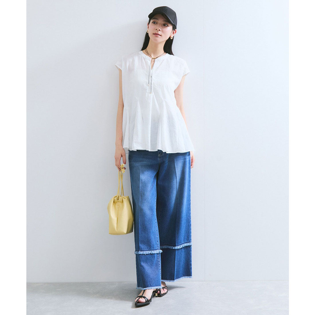 ビス VIS 【防シワ/洗える】スキッパーフレアブラウス （レッド系（61）） レッド系（61）