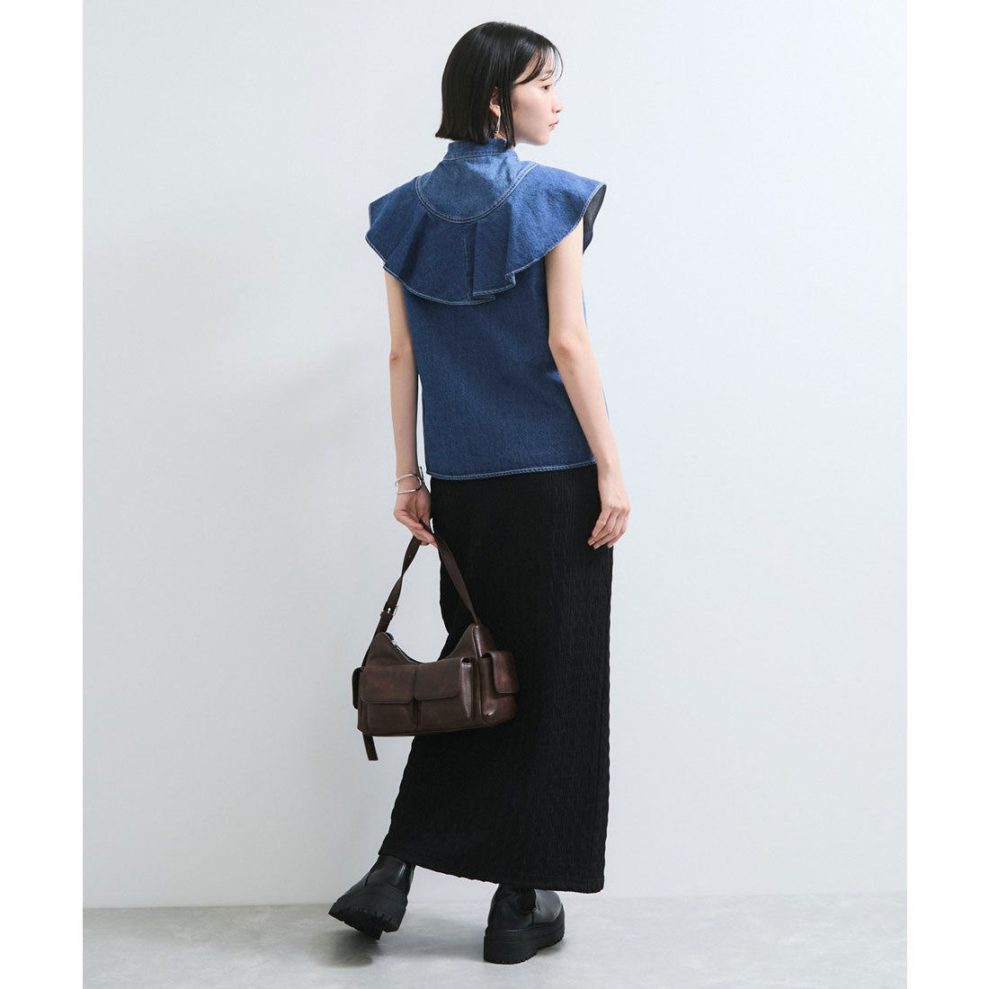 ビス VIS 2WAYデニムオフショルダーブラウス （サックス（48）） サックス（48）
