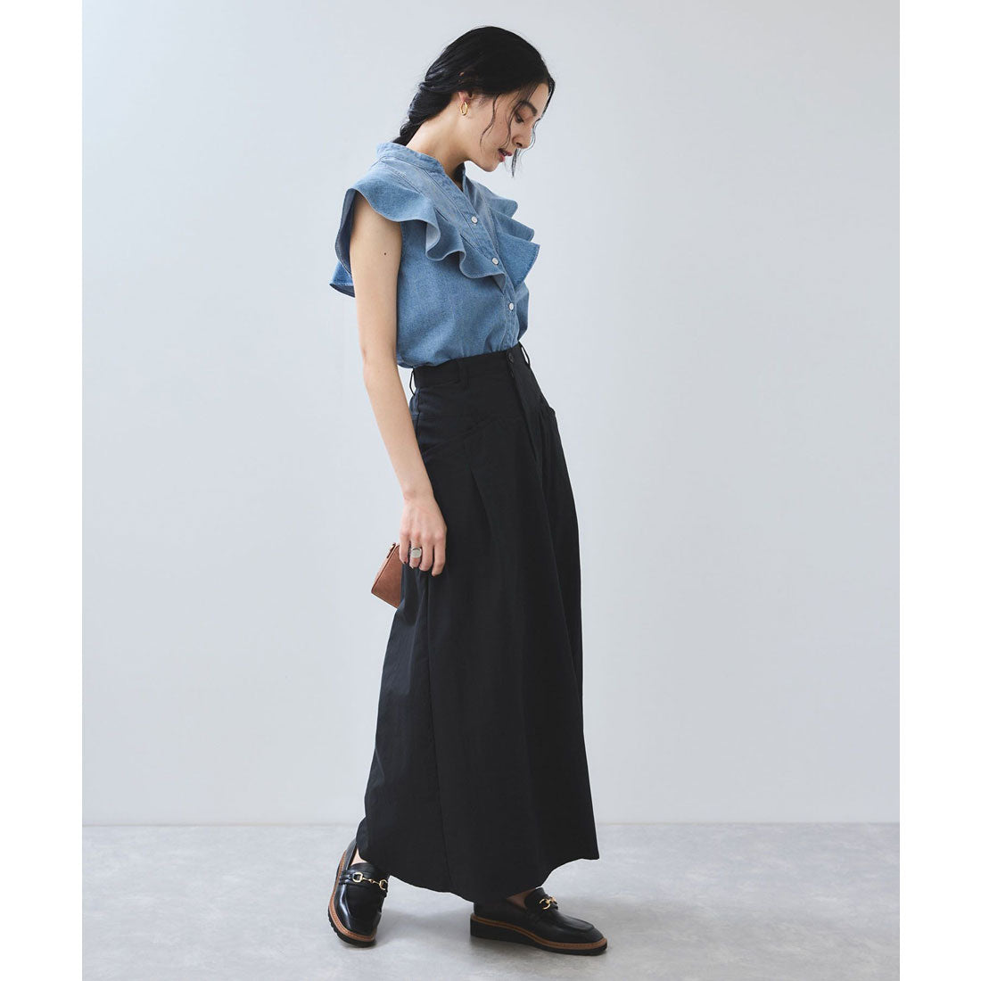 ビス VIS 2WAYデニムオフショルダーブラウス （サックス（48）） サックス（48）
