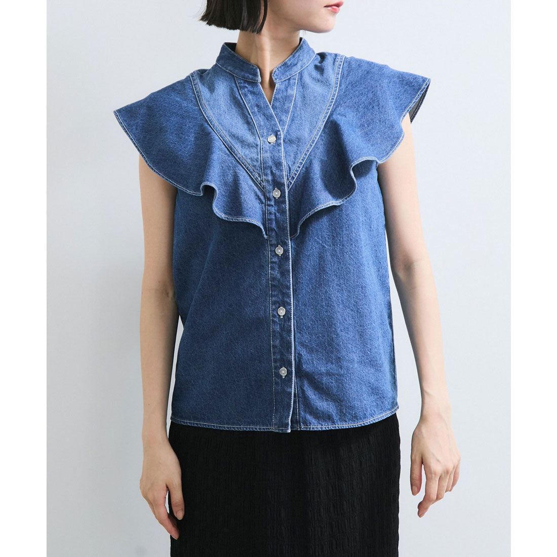 ビス VIS 2WAYデニムオフショルダーブラウス （サックス（48）） サックス（48）