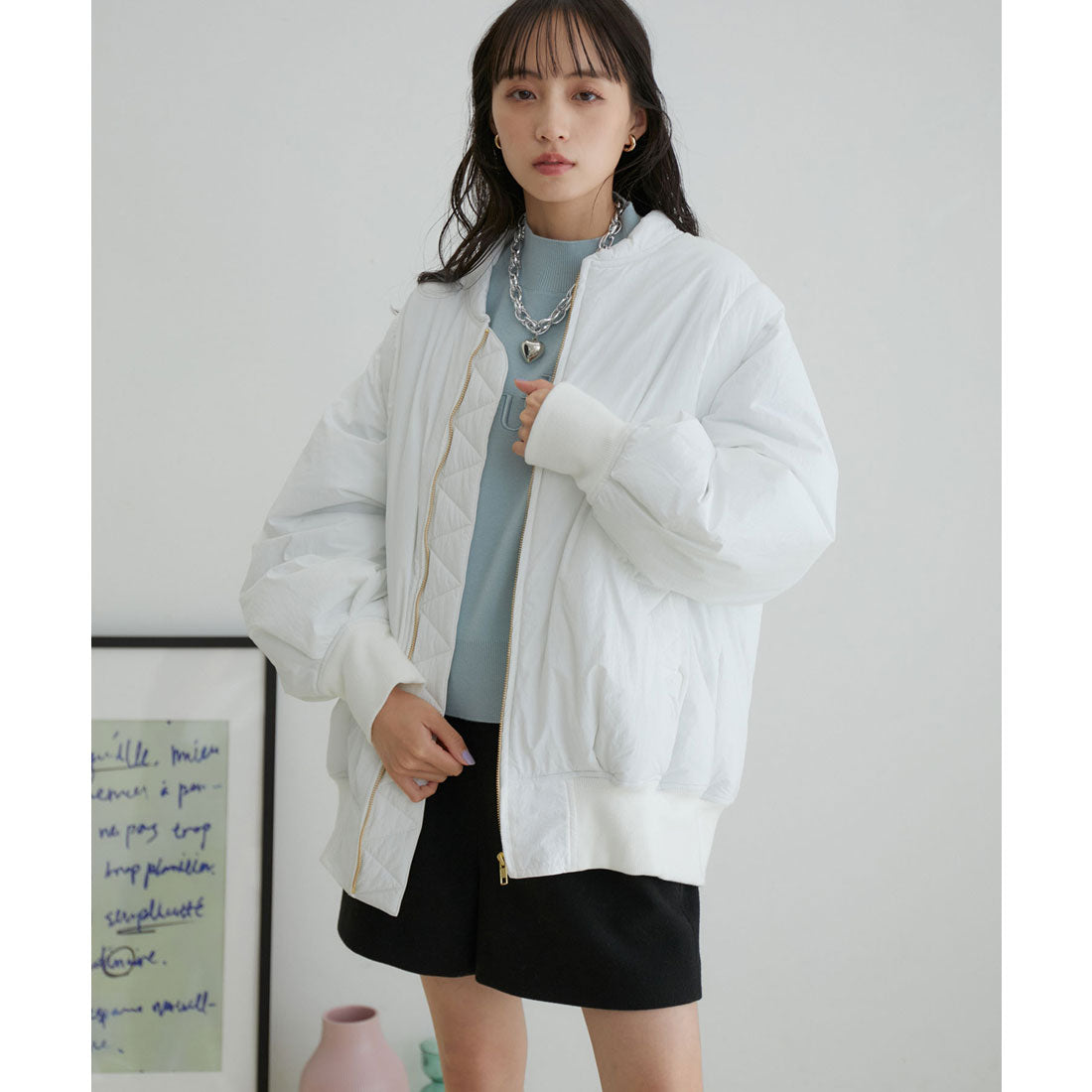 ビス VIS 【2WAY】袖取り外しボリュームブルゾン