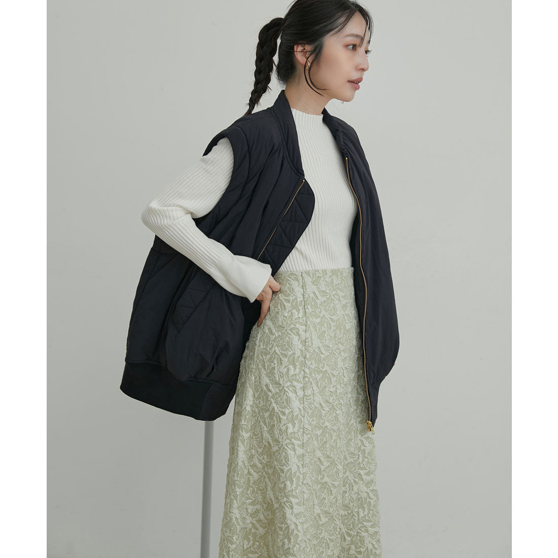 ビス VIS 【2WAY】袖取り外しボリュームブルゾン