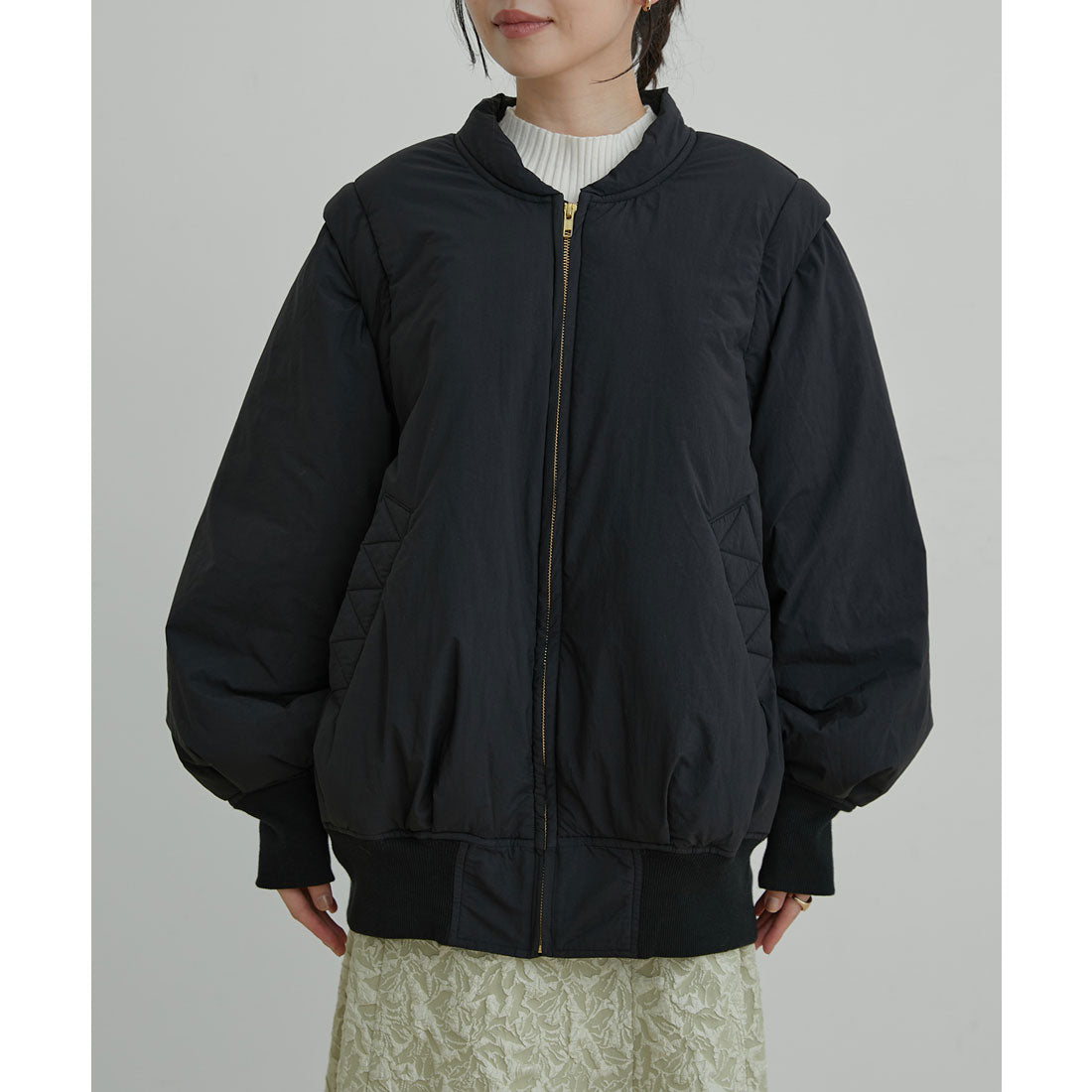 ビス VIS 【2WAY】袖取り外しボリュームブルゾン