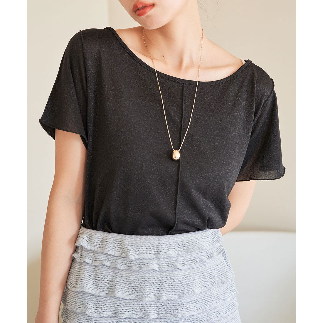ビス VIS 【洗える】ラメメローTシャツ